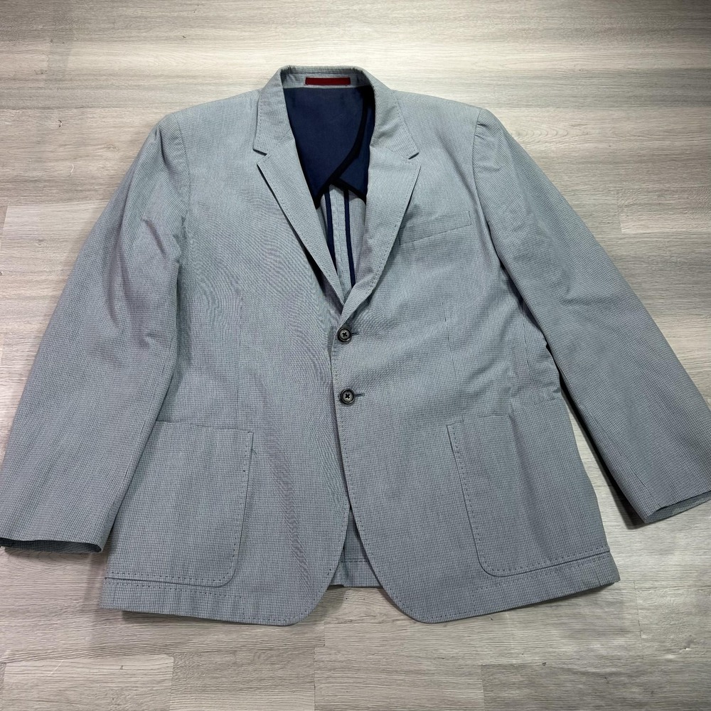 Paul Smith Blazer Mens 44 Gray Cotton Check Sport Coat Jacket Unstructured